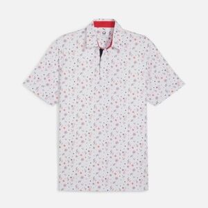Puma Volition Celebration Golf Polo Mens USA America Performance White Medium